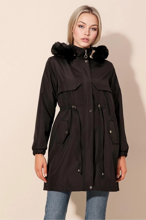 Geaca pentru dama, HiCCUP, Piele ecologica, Negru