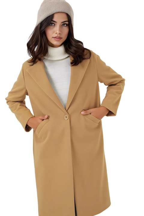 Palton dama, HiCCUP, Acril/Lana, Galben mustar