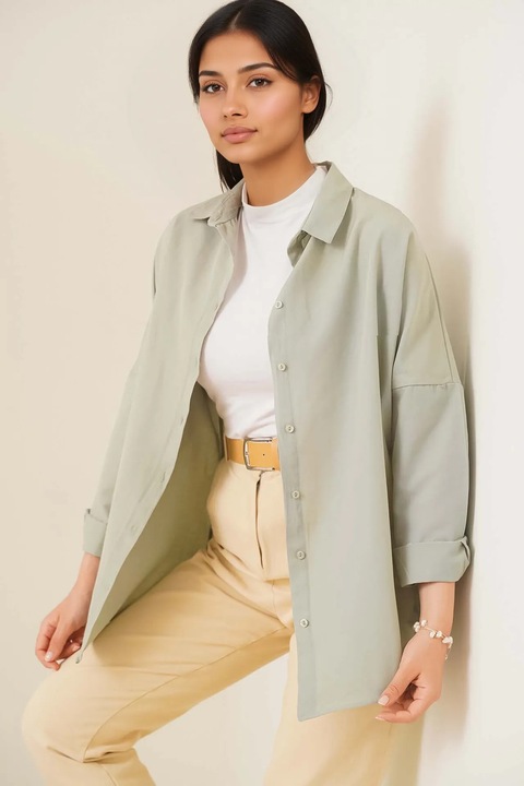 HiCCUP, camasa croiala lejera, bumbac, Kaki