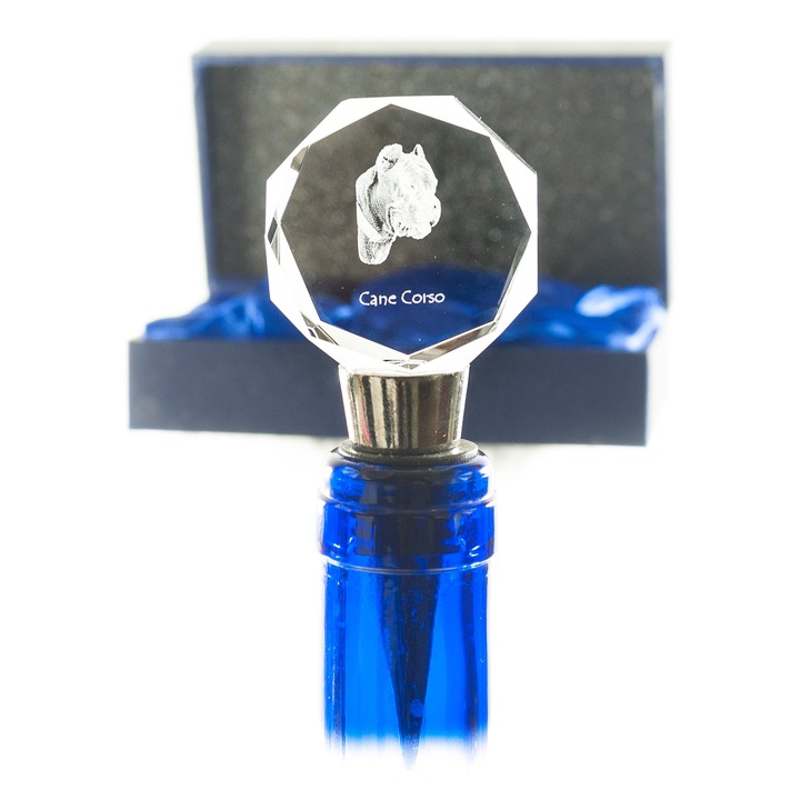 Dop de sticla personalizat Art-Dog, cristal, 10,3cm, cu imagine animal de companie