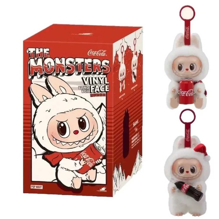 Jucărie de pluș Labubu Cola, Labubu Juice, cutie misterioasă, 15 cm, Alb