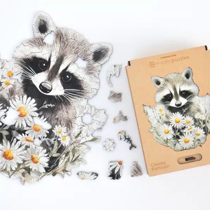 Huncut mosómedve fa puzzle