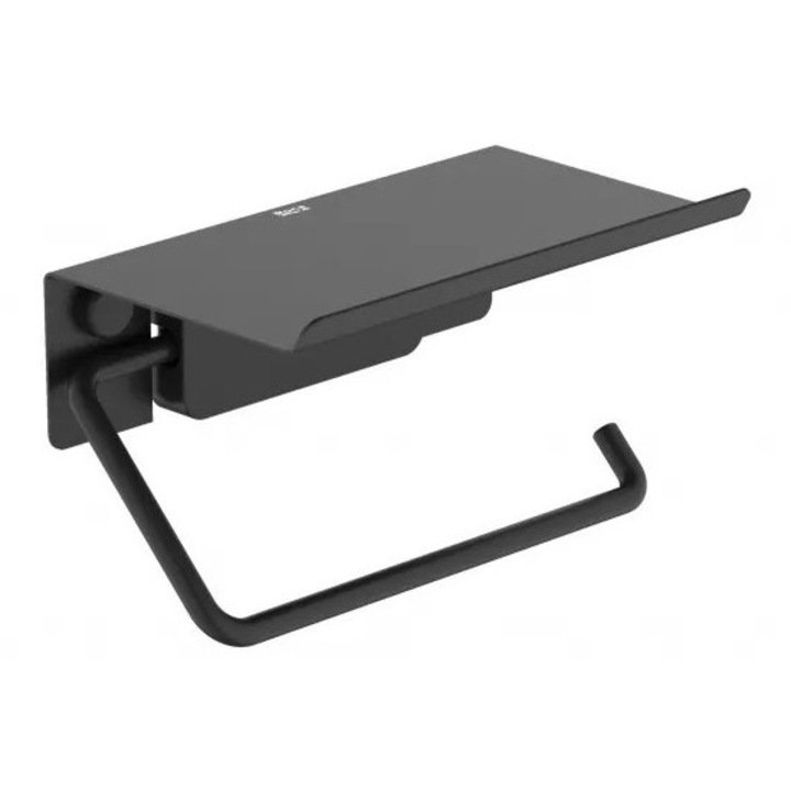 Suport hartie igienica Roca Sonata A817731NB0, montare pe perete, metal, mat, Negru