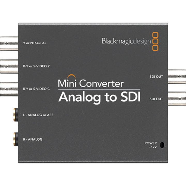 Converter media Blackmagic Design Mini Converter Analog to SDI 2, SDI, 1080p60, metal, compact