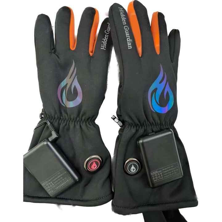 Електрически отопляеми ръкавици, водоустойчиви, черни, размер L