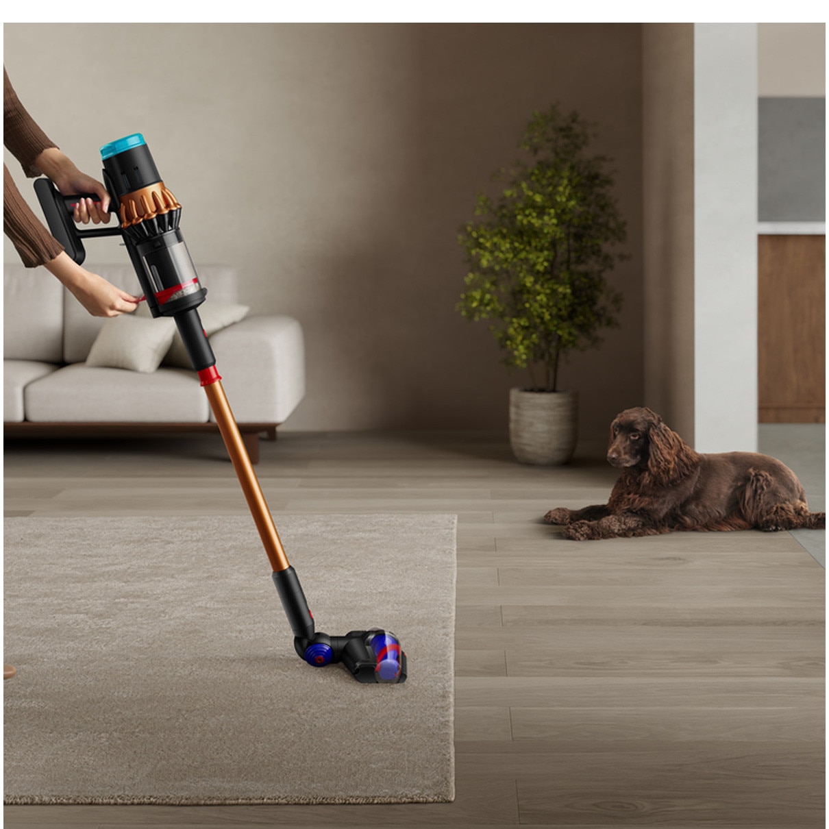 Aspirator vertical cu funcție de spălare Dyson V16 Piston Animal Submarine™ 492969-01, Matte black/Copper