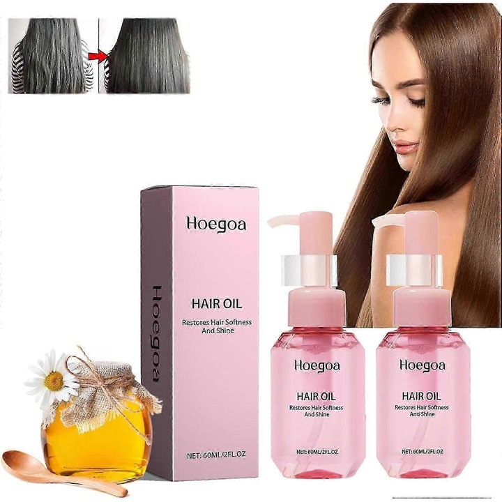 Balsam de par Pearl Honey Extract, Hoegoa, 2 piese, cu vitamina E, reparare profunda, anti-frizz, fara clatire