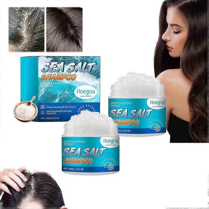 Sampon cu sare de mare, Hoegoa, formula calmanta, 2 bucati, hidratare, control sebum