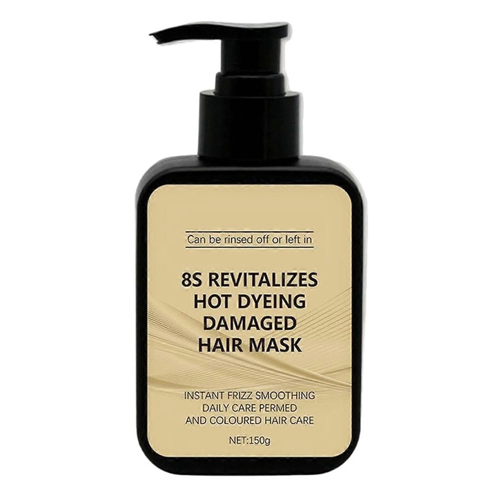 Masca de par revitalizanta 8 Seconds, 2 bucati, pentru par vopsit si deteriorat, cu keratina, 15 tipuri de aminoacizi, 15% keratina hidrolizata