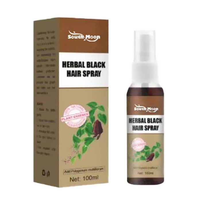 Spray pentru par natural negru, South Moon, 100ml, tratament pentru acoperirea firelor de par alb