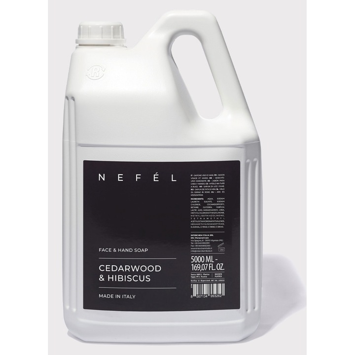 Săpun de față și mâini NefÉl, Cedarwood & Hibiscus, 5L, unisex, fluid