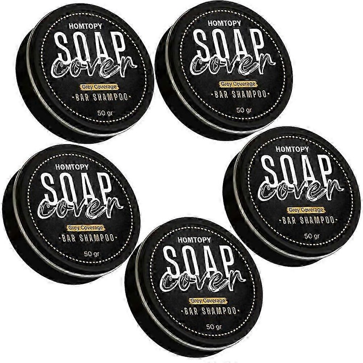 Sampon solid pentru barbati, 50g, restaurare culoare naturala, ingrijire scalp, set de 5 bucati