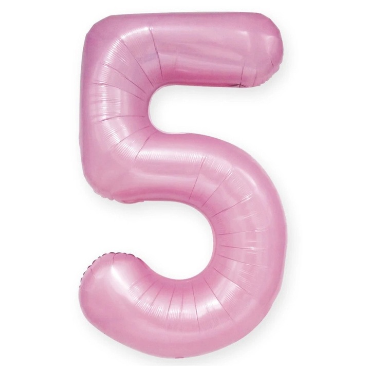 Balon foliowy, PARTYPAL, cifra 5, roz, 100 cm