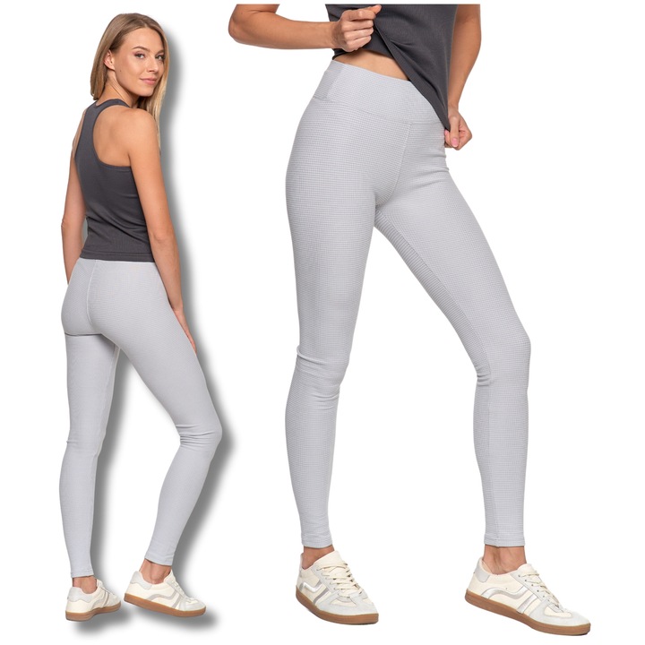 Női sport leggings, Moraj, Poliészter/Elasztán, Szürke