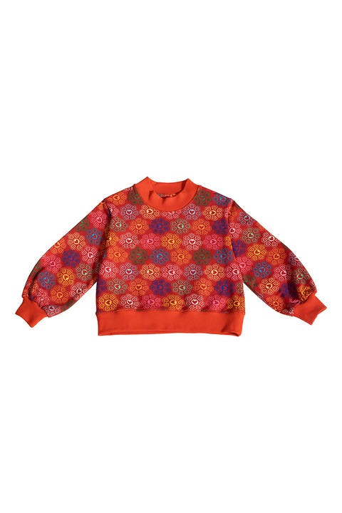 Agatha Ruiz De La Prada, Bluza de trening cu decolteu la baza gatului, din amestec de bumbac, 110 CM, Multicolor