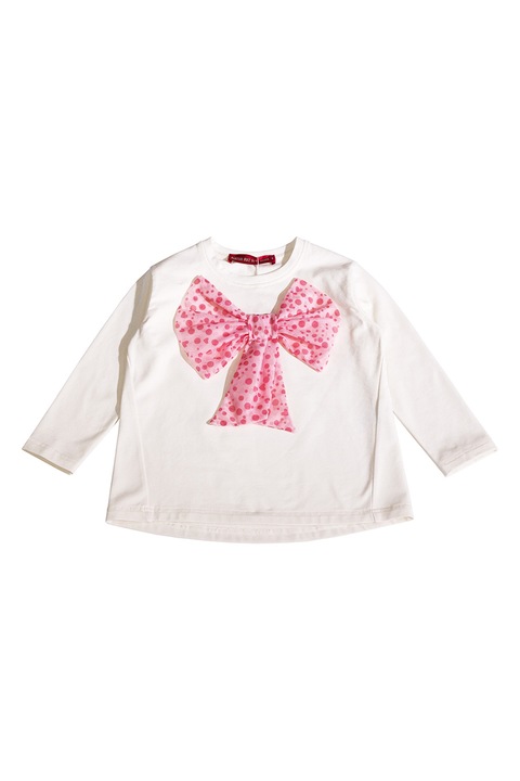 Agatha Ruiz De La Prada, Bluza cu decolteu la baza gatului si imprimeu grafic, Alb/Roz