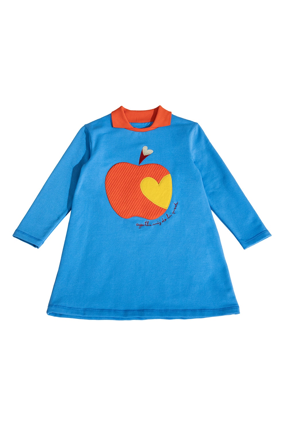 Agatha Ruiz De La Prada, Rochie dreapta cu maneci lungi, Rosu, Galben, Albastru, 128 CM