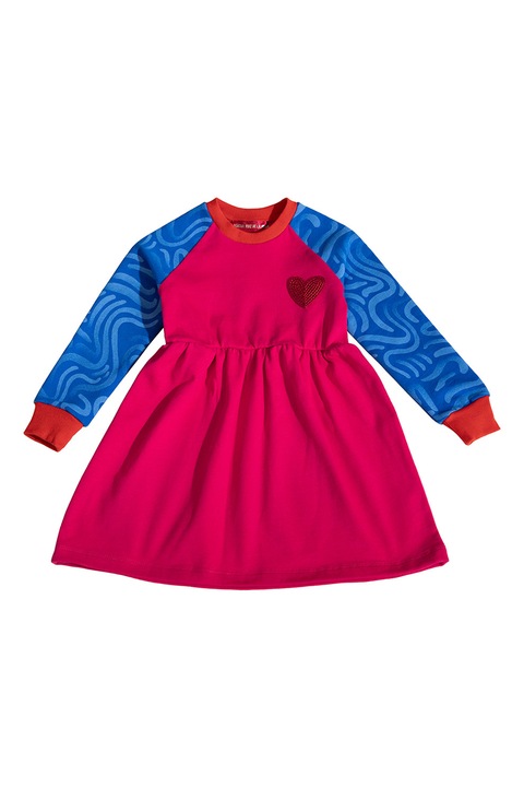 Agatha Ruiz De La Prada, Рокля с разкрояване и контрастни ръкави, Фуксия/Син