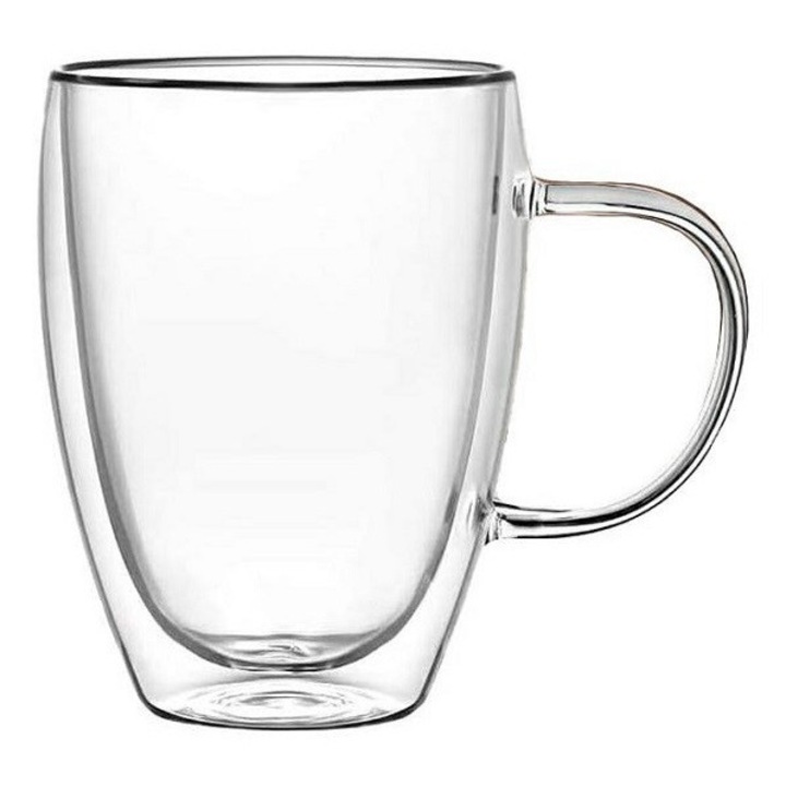 Set pahare termice Net-Pol Ula 350 ml, 2 bucati, sticla transparenta