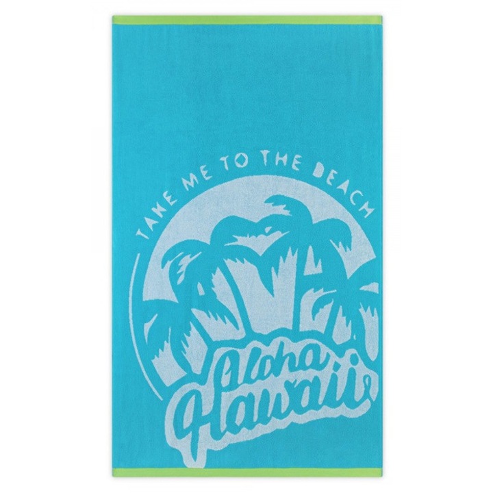Плажна кърпа, Zwoltex, 100x160см, тюркоаз, тропически дизайн