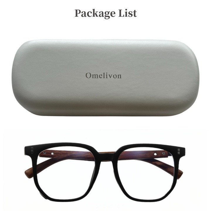 Ochelari de lumina albastra, ochelari de citit, protectie impotriva radiatiilor luminii albastre, reduc oboseala ochilor, lentile rezistente la zgarieturi si durabile, design original al branselor din lemn, negru, maro