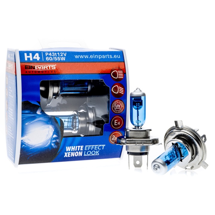 Becuri halogen H4 Einparts 55W 12V, 6000K, set 2 bucati, P43t