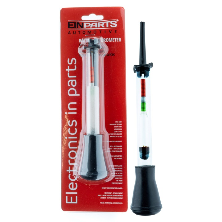 Тестер денсиметър за електролит, EinParts, 27см, здрав, ергономичен