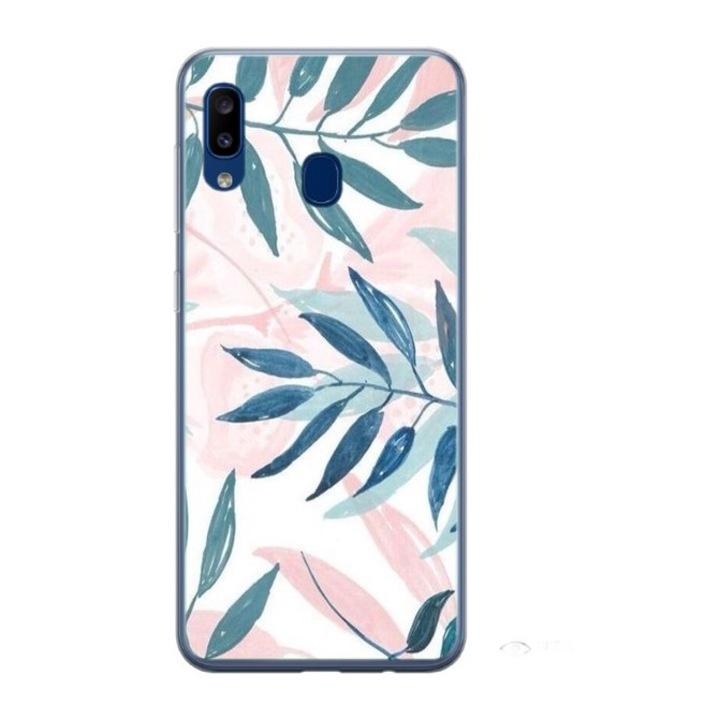 Husa personalizata HQ Print si Folie de Silicon pentru Samsung Galaxy A40, Leaf Design #1, S1D1M0044, Atlas