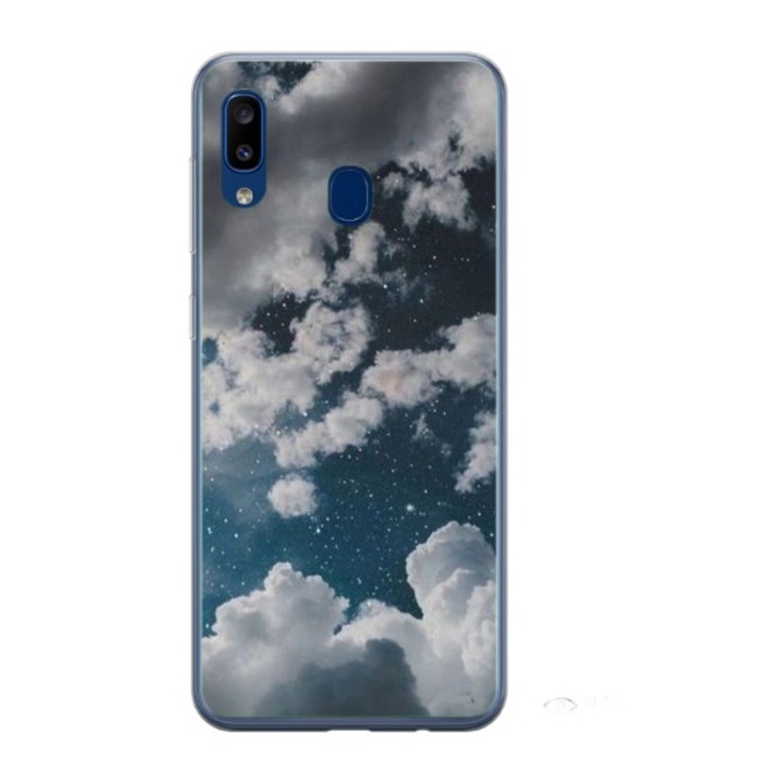 Husa personalizata HQ Print si Folie de Silicon pentru Samsung Galaxy A40, Blue Sky, S1D1M0023, Atlas