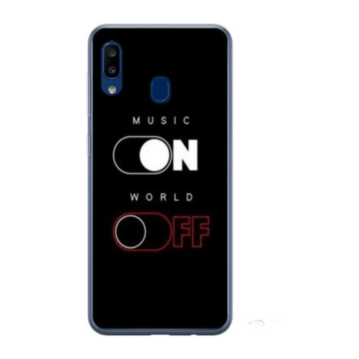 Husa personalizata HQ Print si Folie de Silicon pentru Samsung Galaxy A40, Phone On World Off, S1D1M0131, Atlas