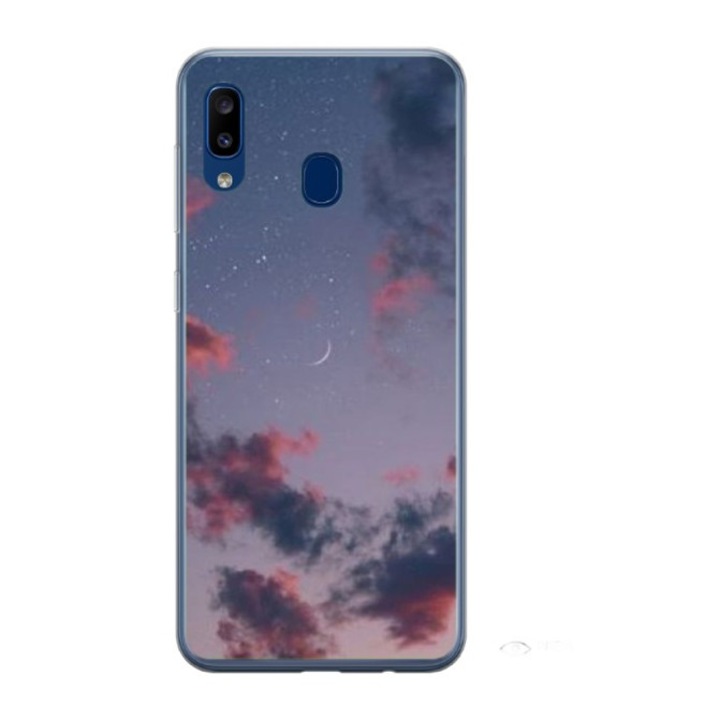 Husa personalizata HQ Print si Folie de Silicon pentru Samsung Galaxy A40, Moody Sky, S1D1M0146, Atlas