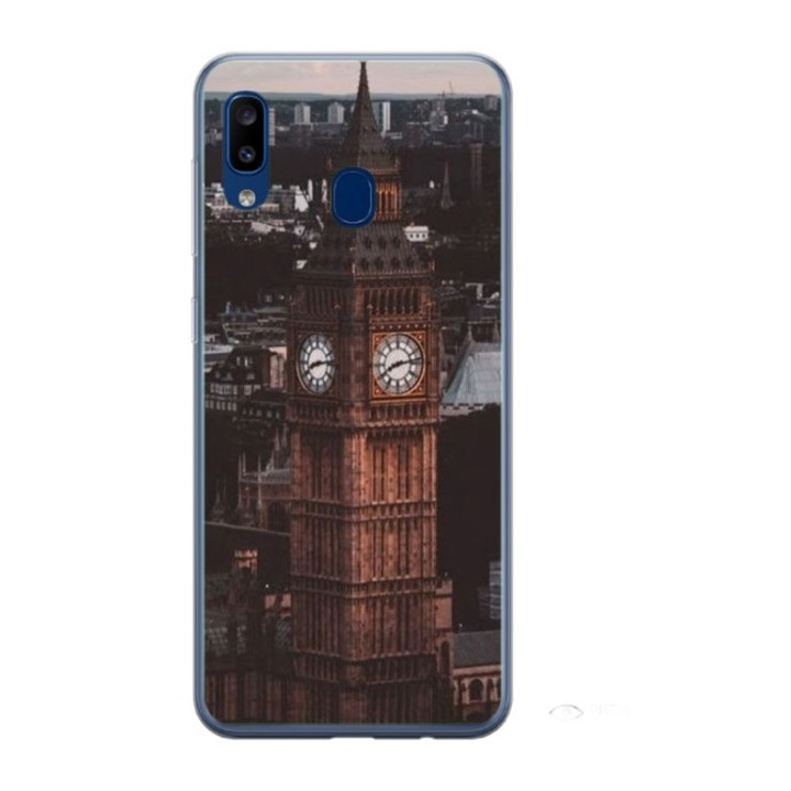 Husa personalizata HQ Print si Folie de Silicon pentru Samsung Galaxy A40, Big Ben #2, S1D1M0014, Atlas