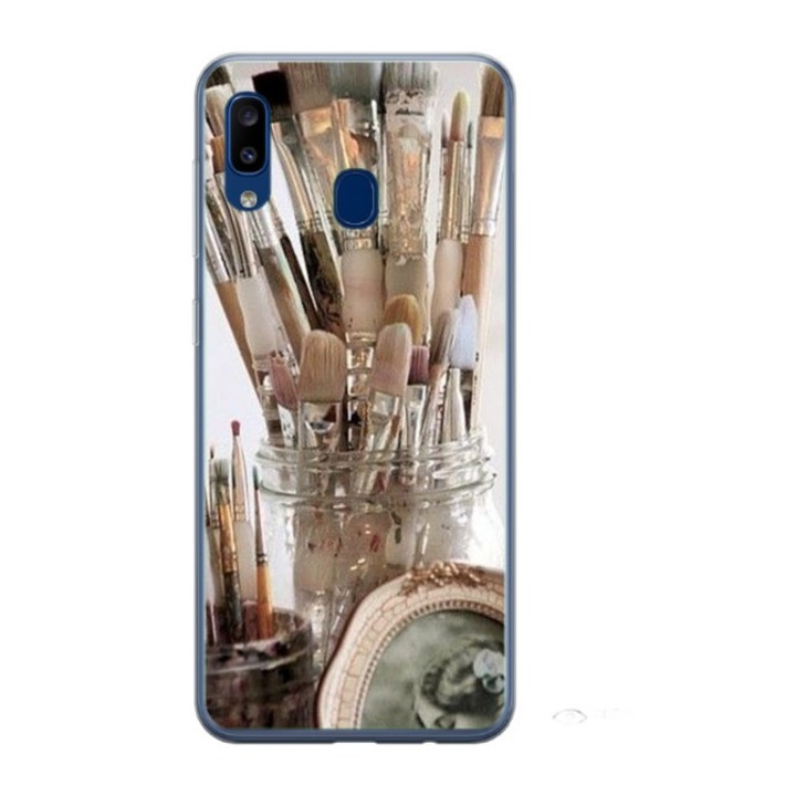 Husa personalizata HQ Print si Folie de Silicon pentru Samsung Galaxy A40, Brush, S1D1M0282, Atlas