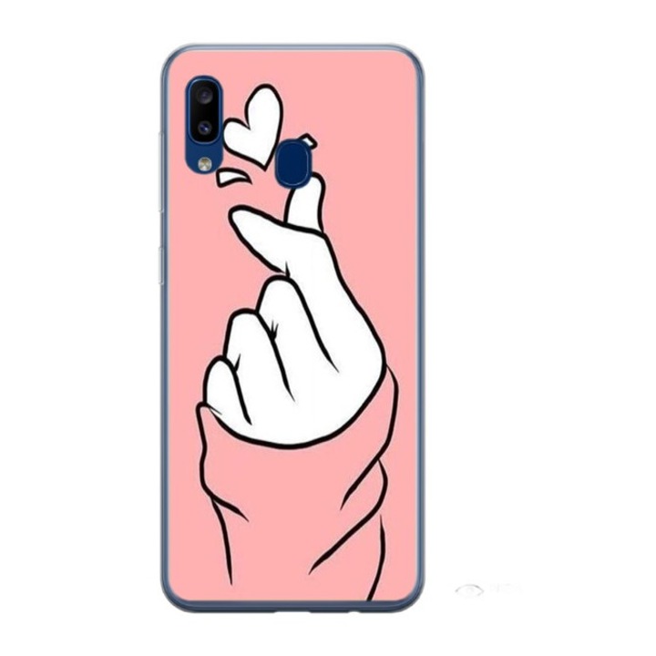 Husa personalizata HQ Print 360 de grad pentru Samsung Galaxy A20, Heart Snap, S1D1M0285, Atlas