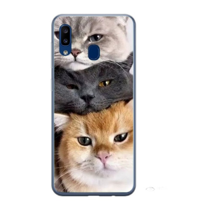 Husa personalizata HQ Print 360 de grad pentru Samsung Galaxy A20, Cats, S1D1M0116, Atlas