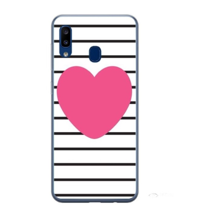 Husa personalizata HQ Print si Folie de Silicon pentru Samsung Galaxy A40, Heart, S1D1M0291, Atlas