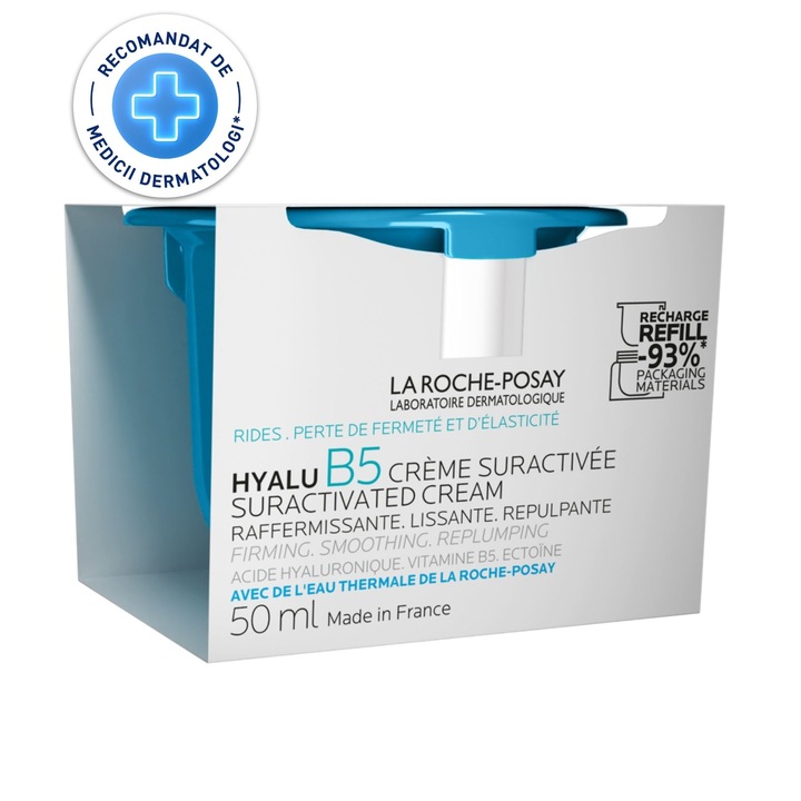Rezerva reincarcare Crema Supra-Activata cu Acid Hialuronic, cu efect antirid, Hyalu B5, La Roche-Posay, 50 ml