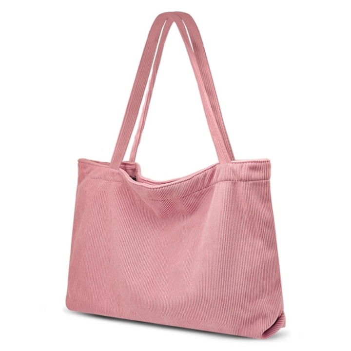 Розова текстилна чанта за пазаруване за жени 50x11x32 см