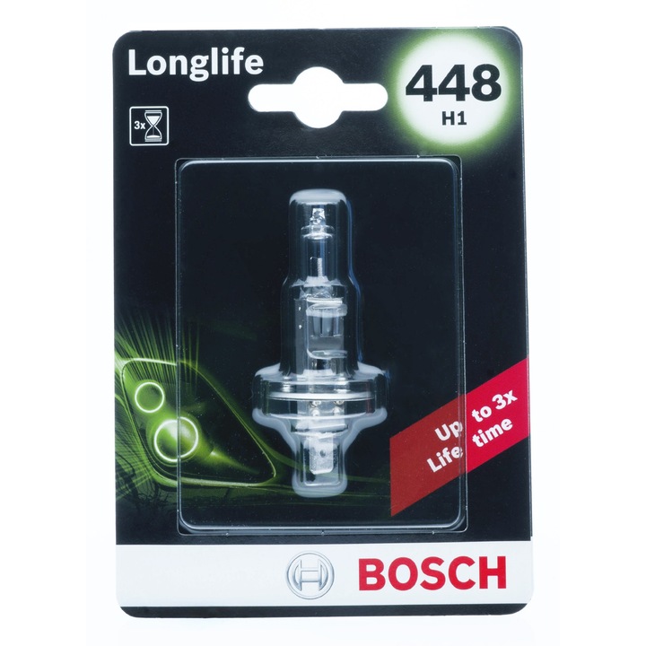 Bec halogen H1 Bosch 55W 12V 3200K galben, 1 buc.
