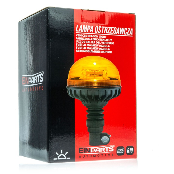 Einparts Automotive LED figyelmeztető lámpa 12/24V 19W, narancssárga, rúdra szerelhető