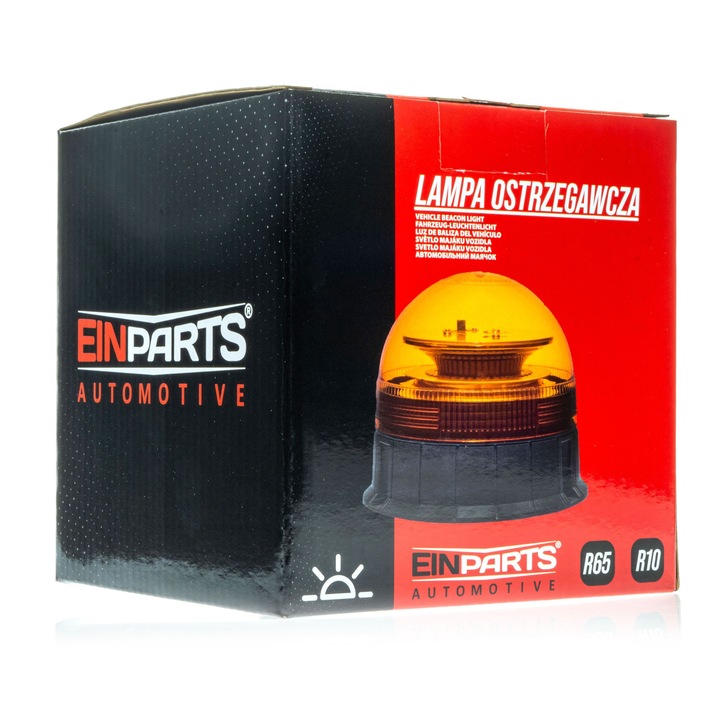 Mágneses LED figyelmeztető lámpa 12/24V, 19W, narancssárga, IP66