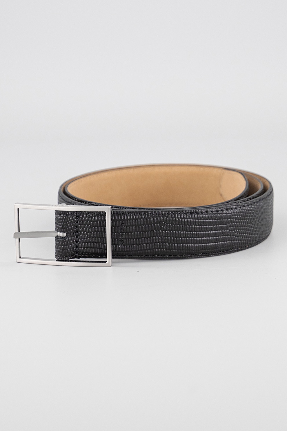 CALVIN KLEIN, Curea din piele, Negru, Maro, 105