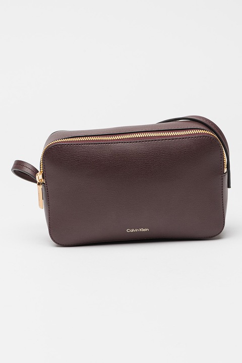 CALVIN KLEIN, Geanta crossbody de piele ecologica cu bareta ajustabila Foil, Violet aubergine