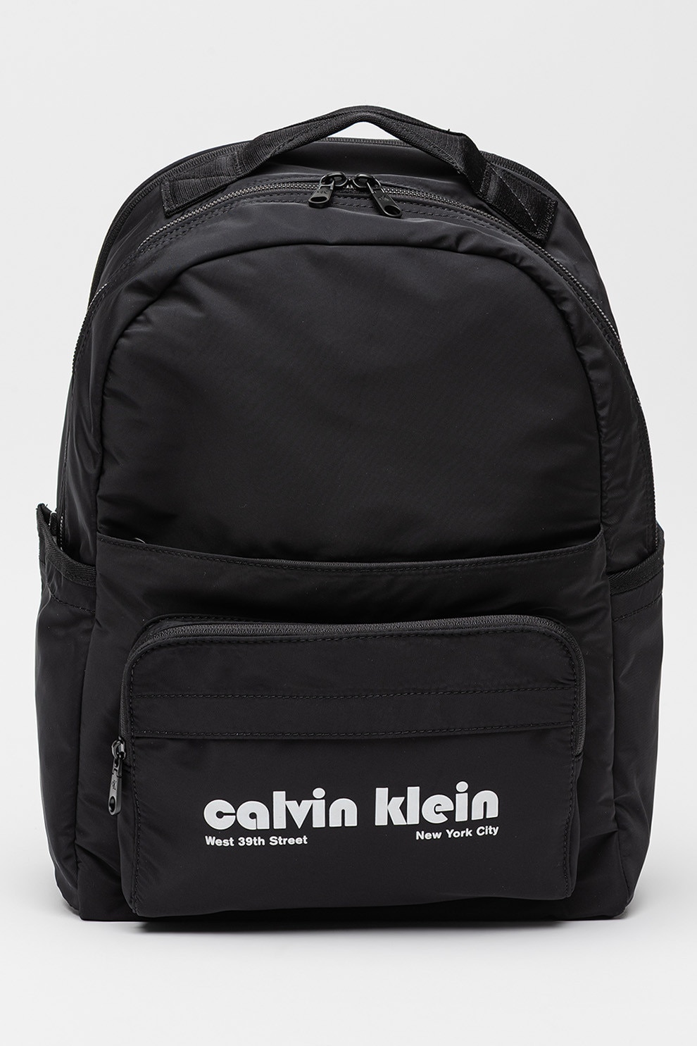 CALVIN KLEIN JEANS, Rucsac cu imprimeu logo si buzunar exterior, Negru