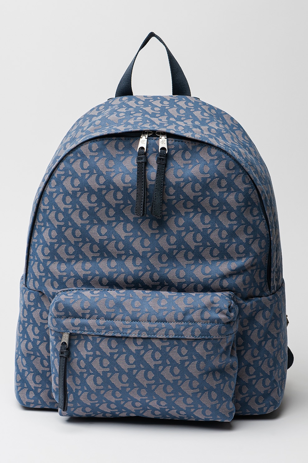 CALVIN KLEIN JEANS, Rucsac cu model si buzunar exterior, Albastru prafuit, Bej