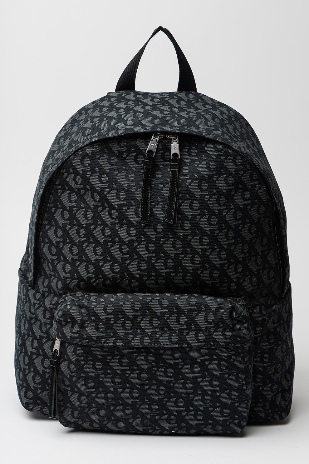 CALVIN KLEIN JEANS, Rucsac cu model si buzunar exterior, Negru, Gri carbune