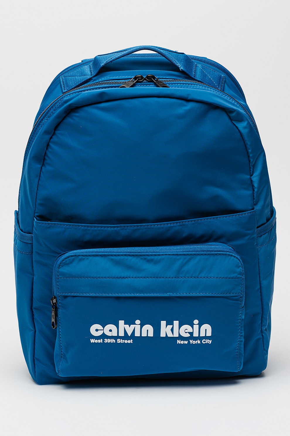 CALVIN KLEIN JEANS, Rucsac cu imprimeu logo si buzunar exterior, Albastru