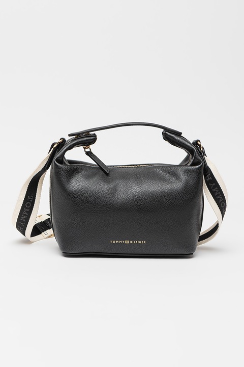 Tommy Hilfiger, Keresztpántos műbőr táska, Fekete