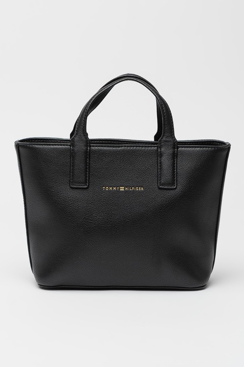Tommy Hilfiger, Műbőr válltáska, Fekete