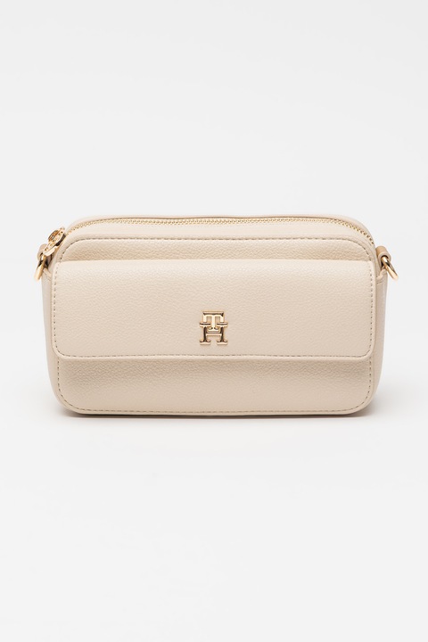 Tommy Hilfiger, Keresztpántos műbőr táska, Világosbézs